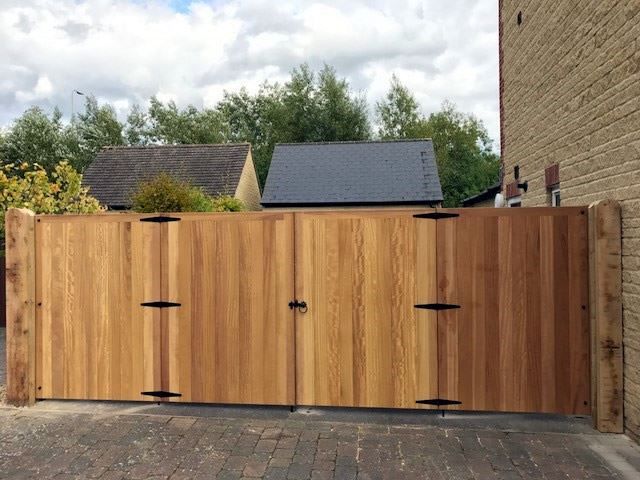 Iroko hardwood gates in Witney